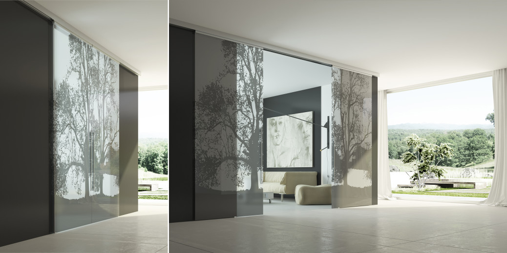 Glass: la porta scorrevole in vetro Pareti scorrevoli in vetro