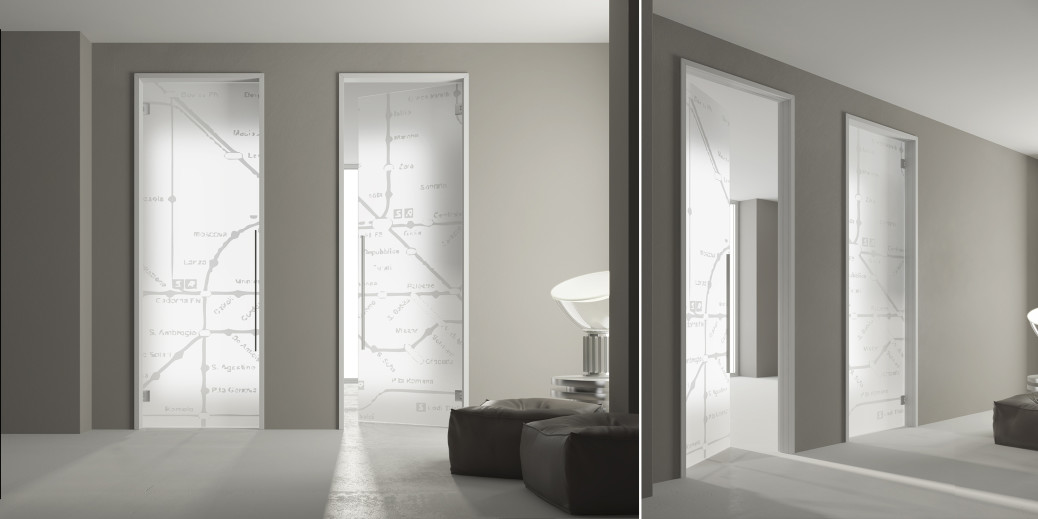 Porta in vetro per interni glass: il vetro protagonista Porte vetrate per interni