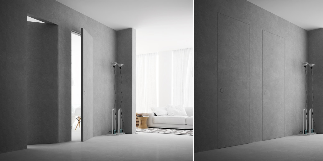 Secret: porte invisibili e sportelli rasomuro Parete in cartongesso con porta